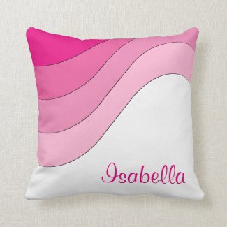 Tonal Wave Pink Custom Personalized Throw Pillows