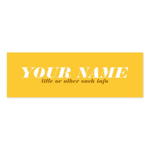Tonal Yellow Ochre Calling Card Business Card Template (front side)
