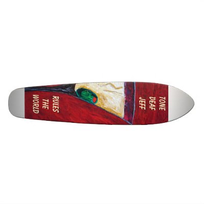 Tone Deaf Jeff New Orleans Martini Art Board Skateboard by decodivanola