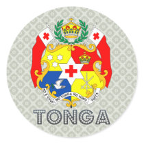 Tonga Coat of Arms Round Sticker