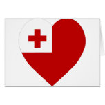 Tonga Flag Heart cards