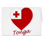 Tonga Flag Heart cards