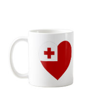 Tonga Flag Heart mugs
