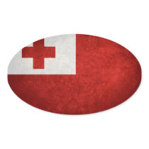 Tonga Flag Oval Stickers