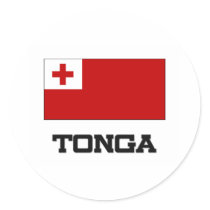 Tonga Flag Round Stickers
