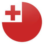 Tonga quality Flag Circle stickers