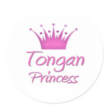 Tongan Princess Round Stickers