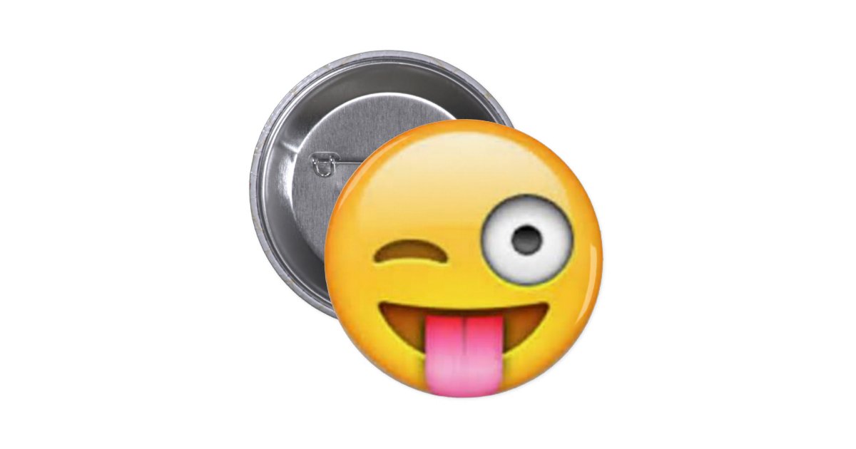 Tongue Emoji Pin | Zazzle