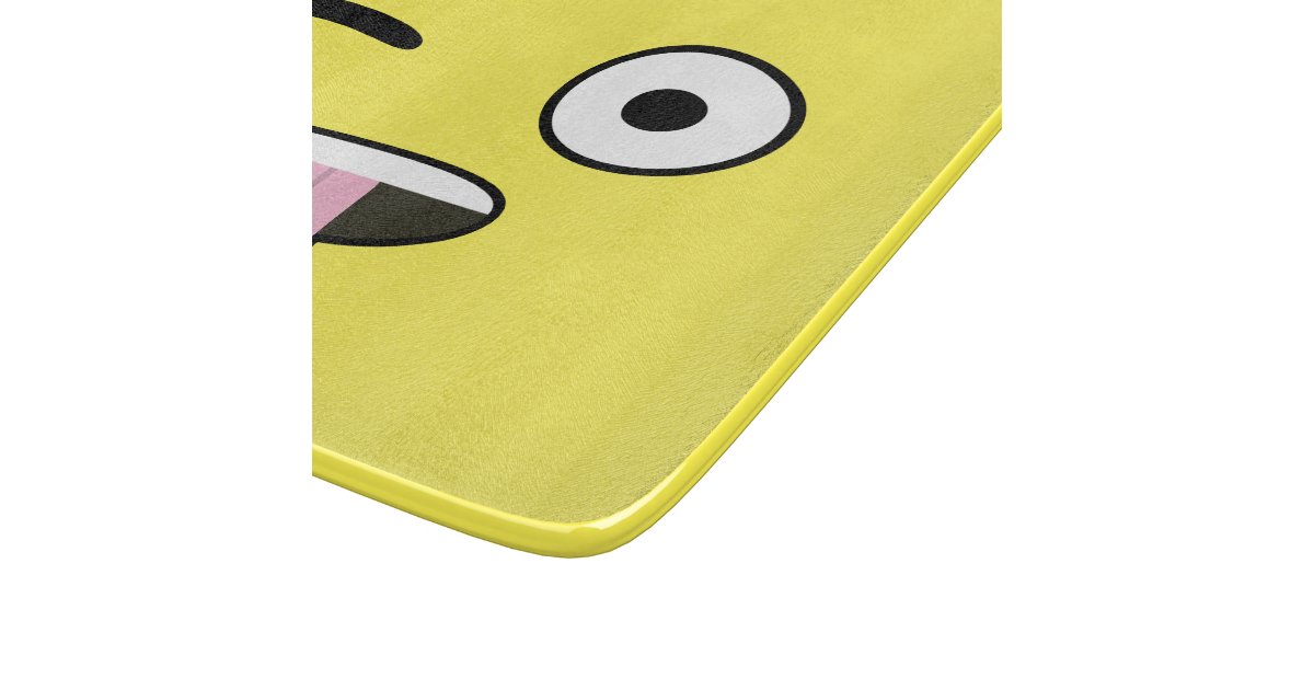 Tongue out Emoji Cutting Board Zazzle