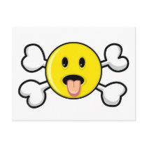 tongue smiley Skull and Crossbones postcards by doonidesigns tongue smiley Skull and Crossbones postcards