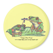 Tongue Tied Frogs Magnet