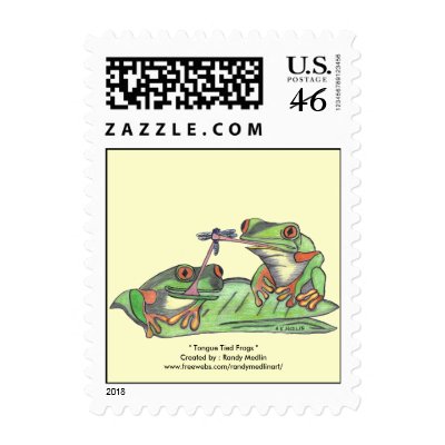 " Tongue Tied Frogs " Postage by randymedlin