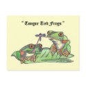 " Tongue Tied Frogs " Postcard