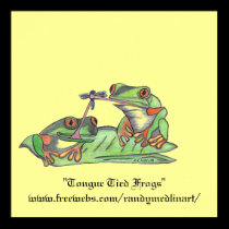 "Tongue Tied Frogs" Poster posters