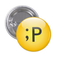 Tongue & Wink Txt Smiley Button buttons