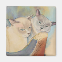 Tonkinese Precious & Romeo Square Magnet