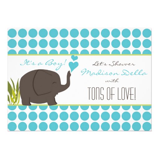 Tons Of Love Boy Baby Shower Invitations