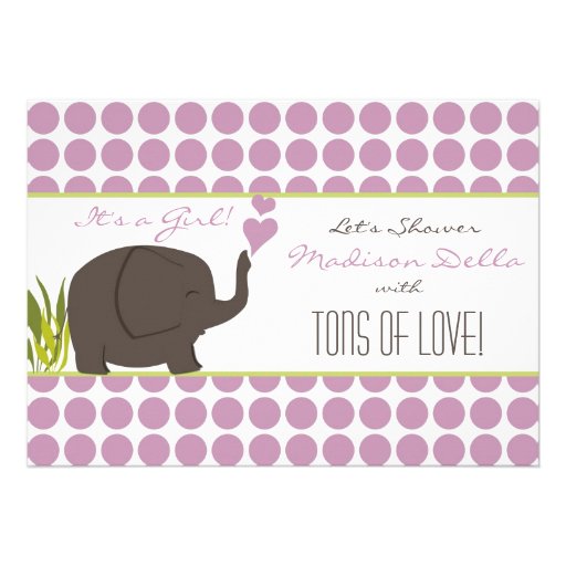 Tons Of Love Girl Baby Shower Invitations