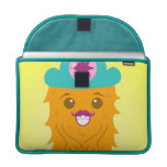 Too adorable orange monster with a hat macbook sleeves