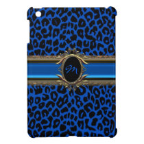 Too Blue Leopard Monogram iPad Mini Case