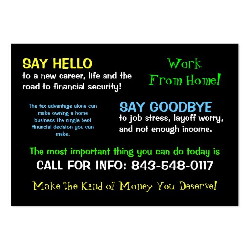 Too Busy? Sizzle Card Business Card Template (back side)