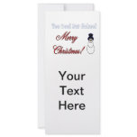 Too Cool For School Snowman Rack Card