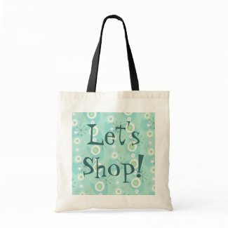 Too Cute Blue/Green Retro Pattern Tote Bag bag