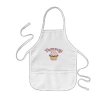 Too cute kids apron-yummy with cupcake by Escape333 Too cute kids apron-yummy with cupcake
