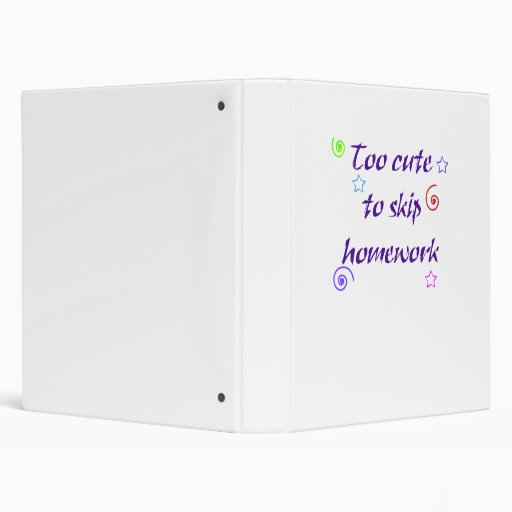 Too cute to skip homework vinyl binders