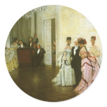 Too Early by James Tissot Round Sticker