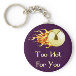 Too Hot Flaming Pinball Keychain