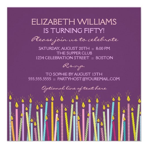 Too Many Candles!  Birthday Party Invitation