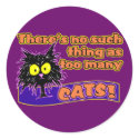 TOO MANY CATS stickers