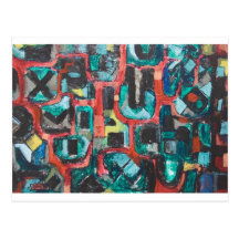 Too Many Curves (abstract cityscape) Post Card
