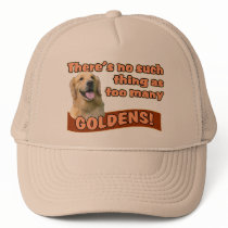 "Too many Golden Retrievers" hats