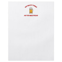 Too Much Head - Beer Full Color Flyer