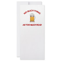 Too Much Head - Beer Rack Card