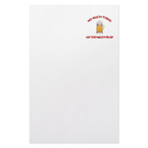 Too Much Head - Beer Custom Stationery