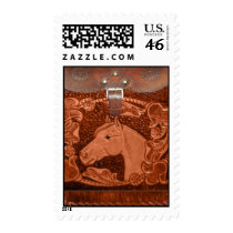 Tooled Leather "Horse" Western Postage Stamps