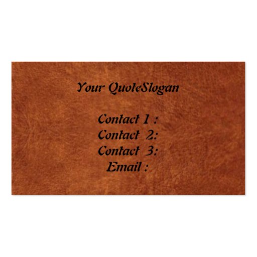 Tooled Leather Look Business Card 2 (back side)