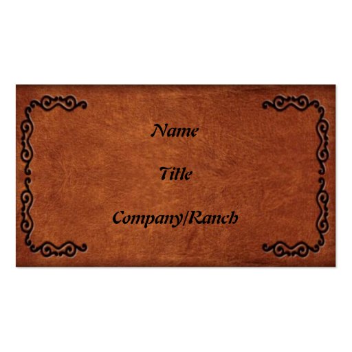Tooled Leather Look Business Card 2 (front side)