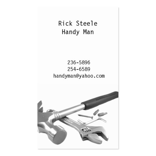 Tools Business Card (back side)