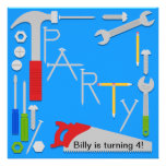 Tools Workshop Birthday Party Invitation