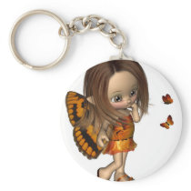Toon Butterfly Fairy - Orange keychains