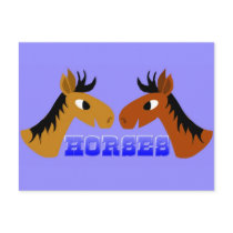 Toon horses postcards