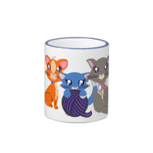 Toon Kitty Family Base Coffee Mug