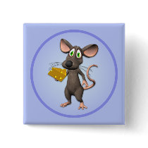 Toon Mouse With Cheese Button