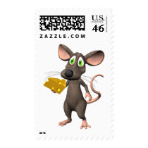 Toon Mouse With Cheese Custom Postage postage