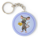 Toon Mouse With Cheese Keychain