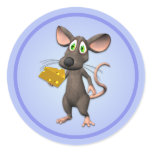 Toon Mouse With Cheese Sticker